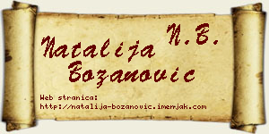 Natalija Božanović vizit kartica